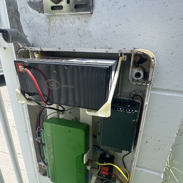 Checking wires and servicing gate motor on a Centsys